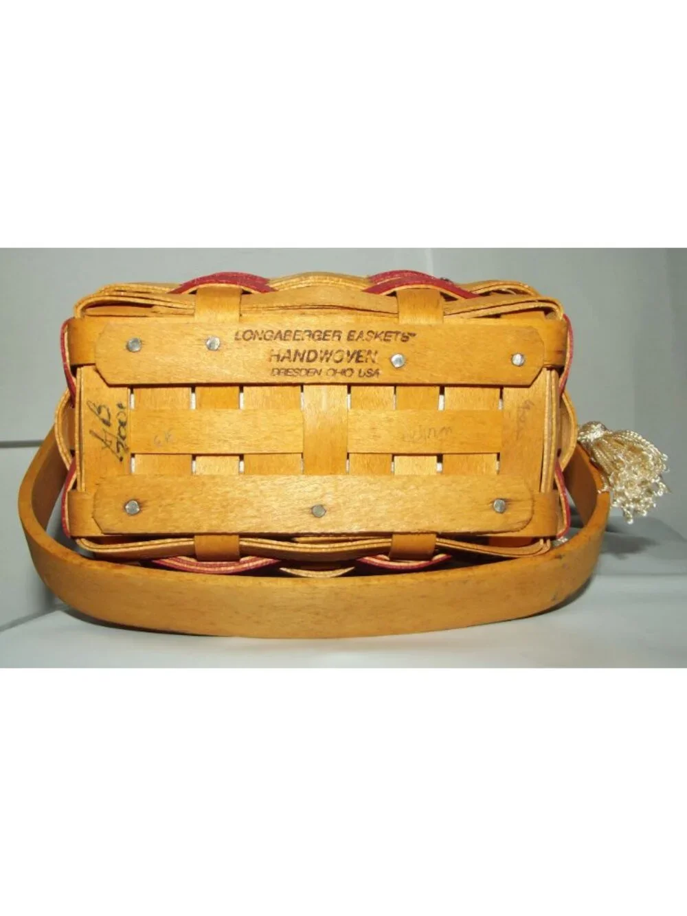 Longaberger 2001 Combo 4th July Inaugural Basket Liner Protector Tie On Stars 6